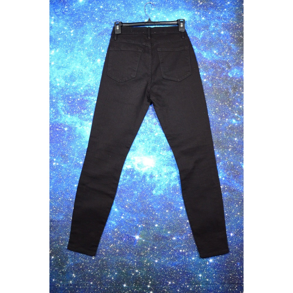Frame Denim Jeans Womens 25 Black Ali High Rise Cigarette Skinny Stretch